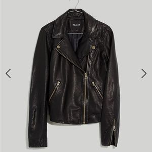 NEW Madewell Brass $525 Washed Leather Motorcycle Jacket